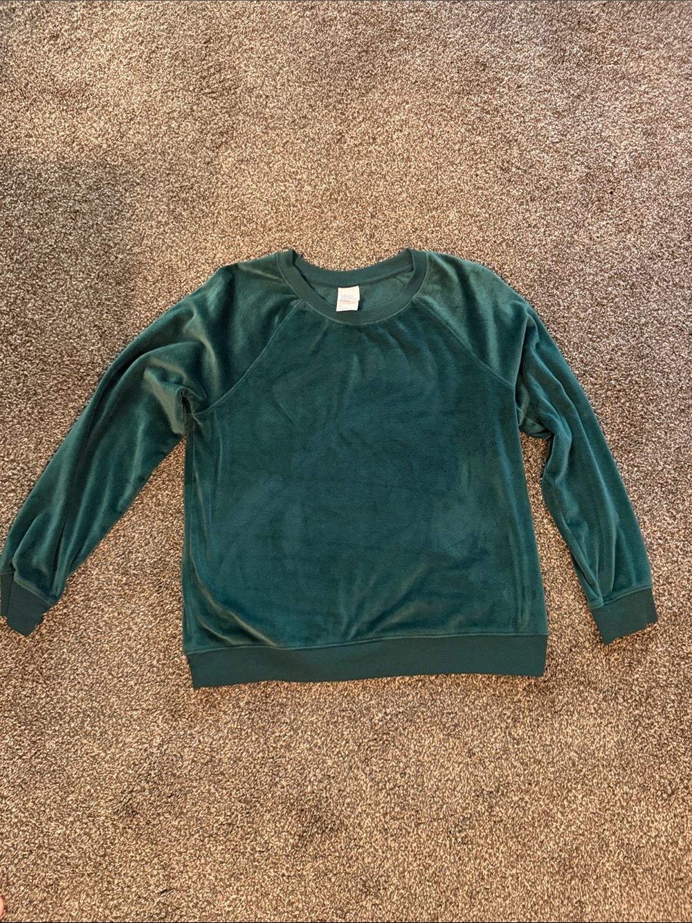 stars above Forest Green Velvet Crew Pullover